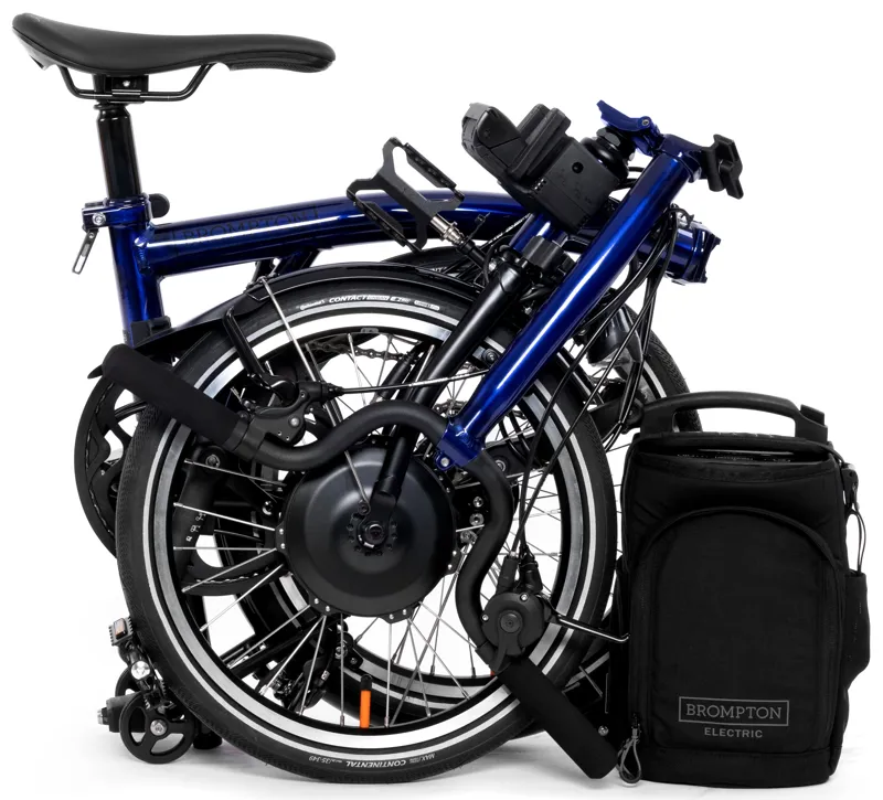 Brompton Electric P Line Urban Folding Bike 2024 in Bolt Blue-6